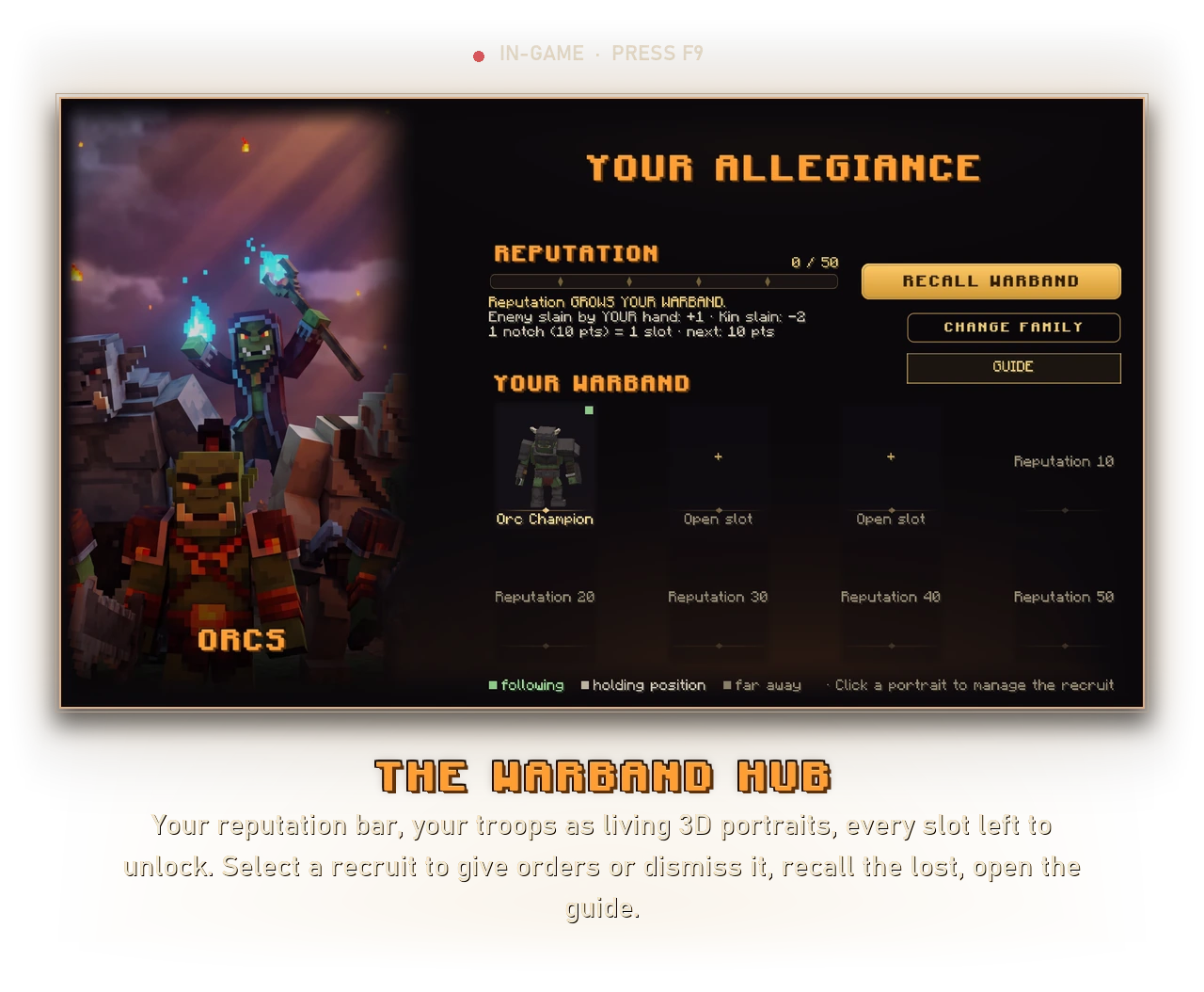 The Warband Hub (F9)